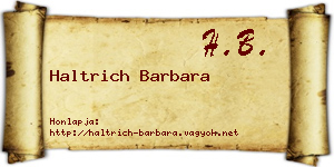 Haltrich Barbara névjegykártya